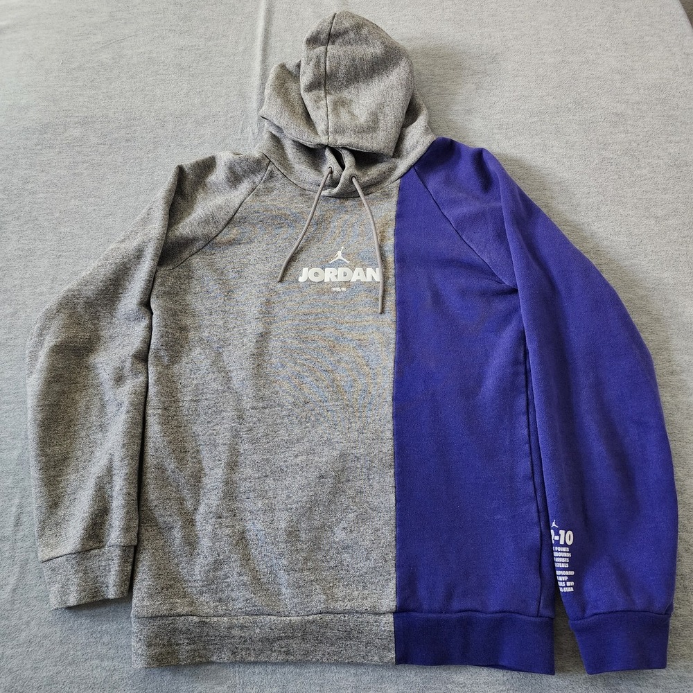 Jordan Hoodie Men Small Gray Purple Nike Air Legacy Retro 11 Pullover BQ0187-091